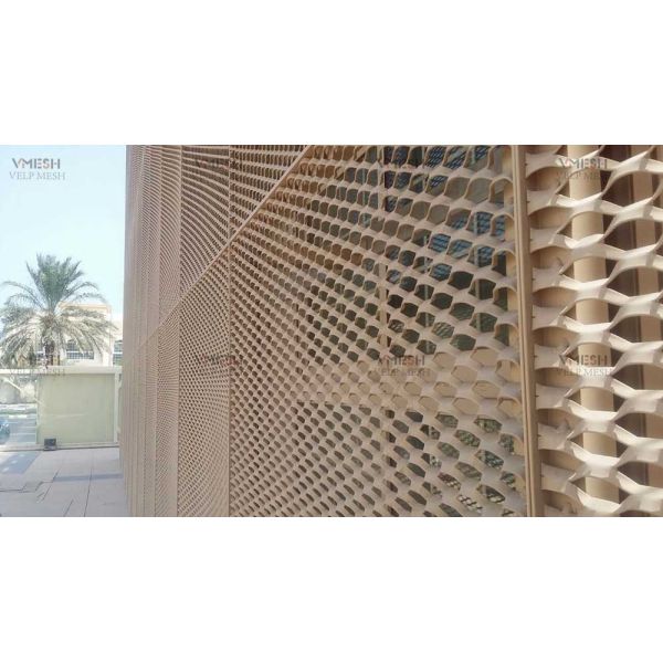 Low Carbon Expanded Metal Mesh Powder Coated for Building Decoration