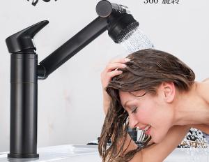 Quality Swivel Rotate Black Mechanical Crane 360Degree Wash Basin Faucet for sale