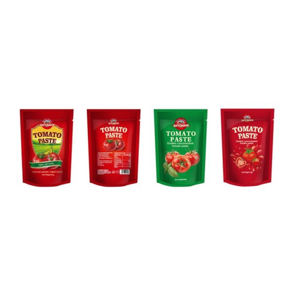 Stand-Up Pouch Containing 80g Of Double-Concentrated Tomato Paste Offered With Purity Levels Varying From 30% To 100%