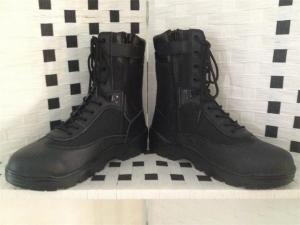 China Hot sale black leather boot/combat boot on sale