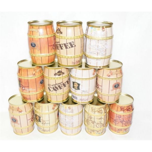 4 Color Coffee Tin Cans 500ml Milk Round Metal Container