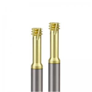 Quality Solid Carbide Threading End Mill Metric Champagne Color Three Teeth For Titanium Alloy for sale