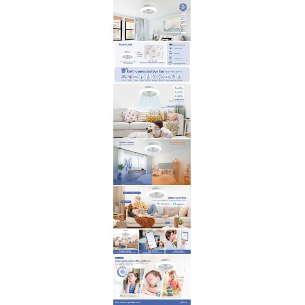 Low Profile Adjustable Light Ceiling Fan With Remote Control