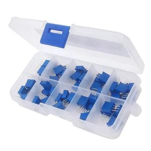 China Integrated Circuits IC 3296W Multiturn Trimmer Potentiometer Kit High Precision 3296 Variable Resistor With Free Box Electronic DIY Kit on sale