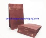 Square Block Flat Bottom bag, block bottom pouch with zip lock and valve for