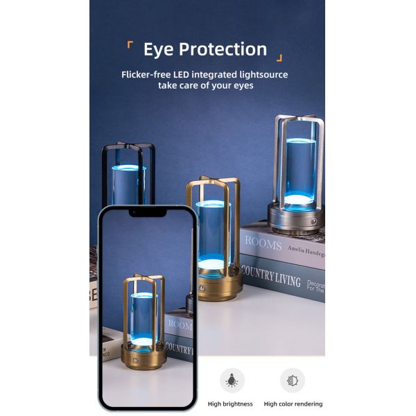 Retro Cross Shaped Touch Led Light Tri Color Dimmable LED Desk Light With C Type USB Interface