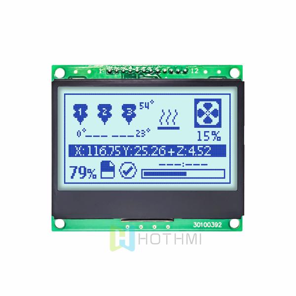 Buy 3.0" 128x64 Graphic LCD Display Module | ST7565R | SPI | Gray Background with Blue Text | STN Positive Display at wholesale prices