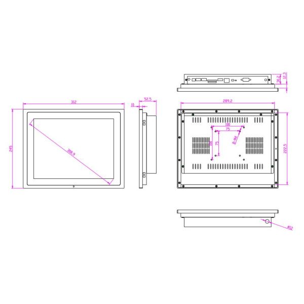 Front Panel IP65 Industrial Android Tablet Android 5.1 Operating System