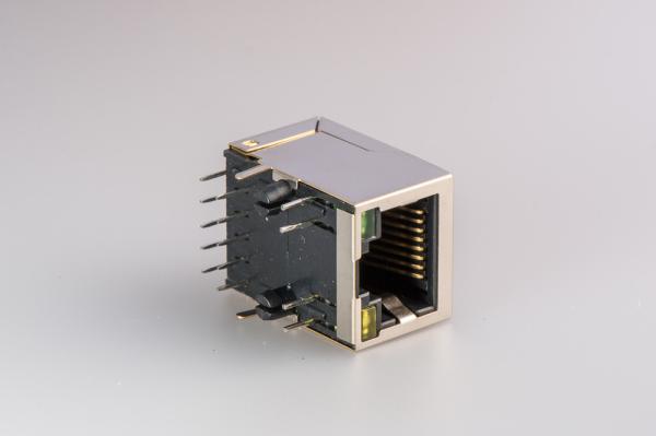 Buy 21.6L RJ45 Modular Jack Side Enter With Shield And LED 10P Jack Network Socket at wholesale prices