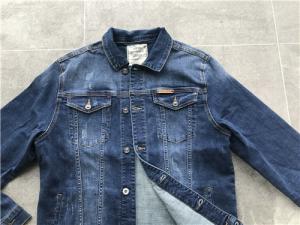 Quality UZZI Mens Denim Jacket And Jeans Button Through Stretch Denim Trucker Jacket for sale