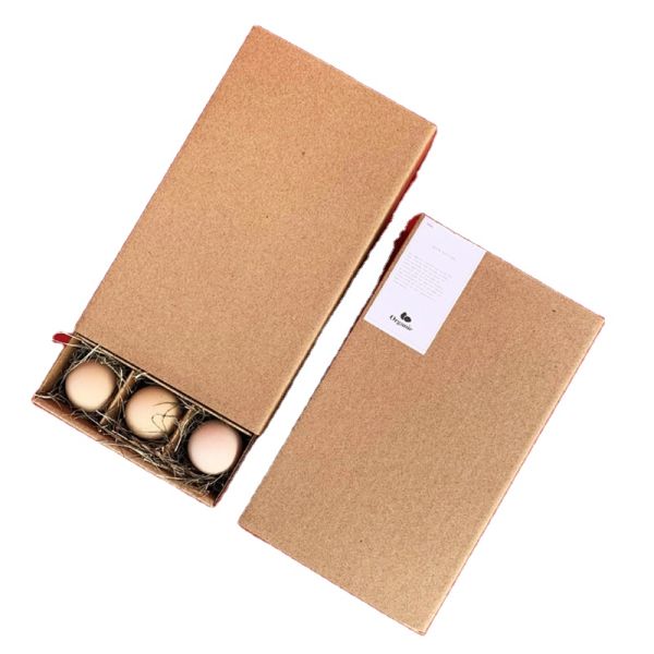 Empty 20 Reusable Egg Paper Box Cartons Container Brown Cardboard Paper Custom Printed