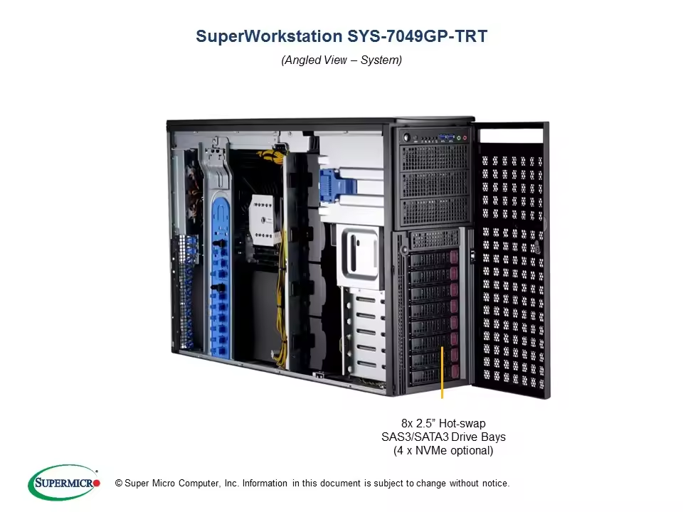 Stock SuperServer SYS-7049GP-TRT Server Computer Board Processor Combo 1.6T Hard Drive