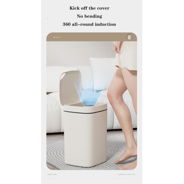 Household Light Luxury Living Room Smart Garbage Can High Appearance Level Kitchen Toilet Toilet Automatic Sensing Garbage Can
