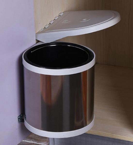 Rotate Metal Garbage Cans Stainless Steel Material Pull Out Type Water Proof