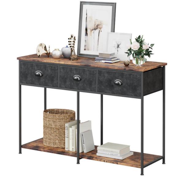 Buy Console Table with Fabric Drawers, Particleboard Console Table, Functional Sofa Table, ULVT20H-2 at wholesale prices