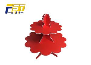 Quality Bumping - Proof Red Cardboard Cake Stand Easily Recycled OEM / ODM Available for sale