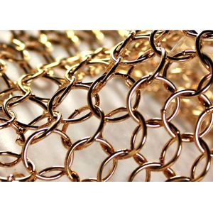 Round Hole Chain Mail Curtain , Architectural Ring Mesh Curtain