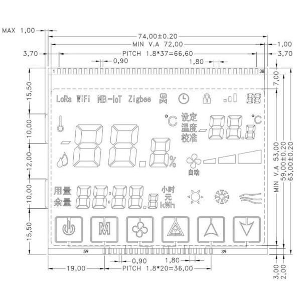 Customized STN HTN FSTN LCM T6963C TFT LCD Screen Display Module