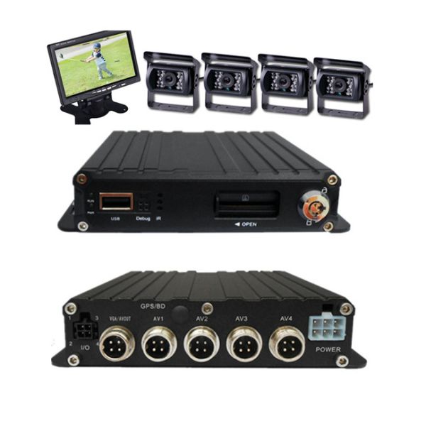 Realtime Vehicle Security Camera System Support Wifi 3G 4G GPS AHD 4ch 720p Mobile Dvr Kit