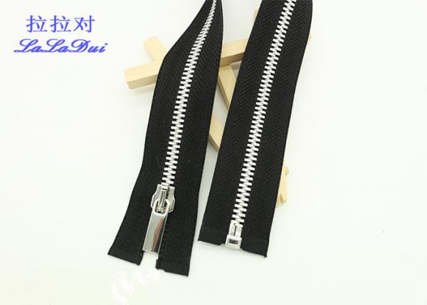 Buy Silver / Gold Teeth Open End 22 Inch Metal Separating Zipper For Dress / Causal Wear at wholesale prices