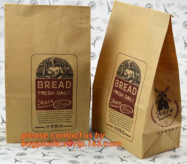 Buy Customize 3 Side Visible Clear Window Offset Printing Bakery Bags, Customize V Bottom with Clear Window Food Grade Toast at wholesale prices