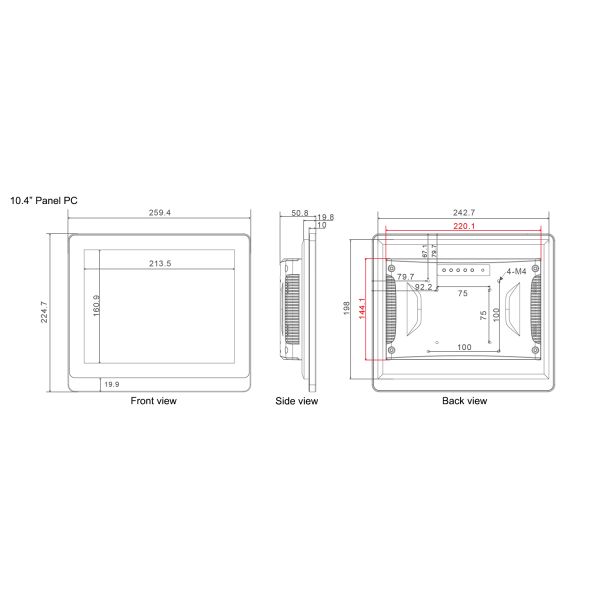 Multi - Points PCAP Industrial Touch Panel PC 2mm Tempered Glass For Vandalproof