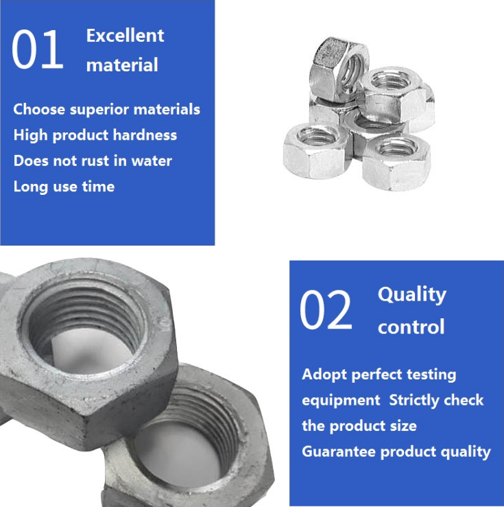 Hot Dip Galvanizing Din 934 Nut Polished Finish Grade 8.8 Carbon Steel Hex Nut