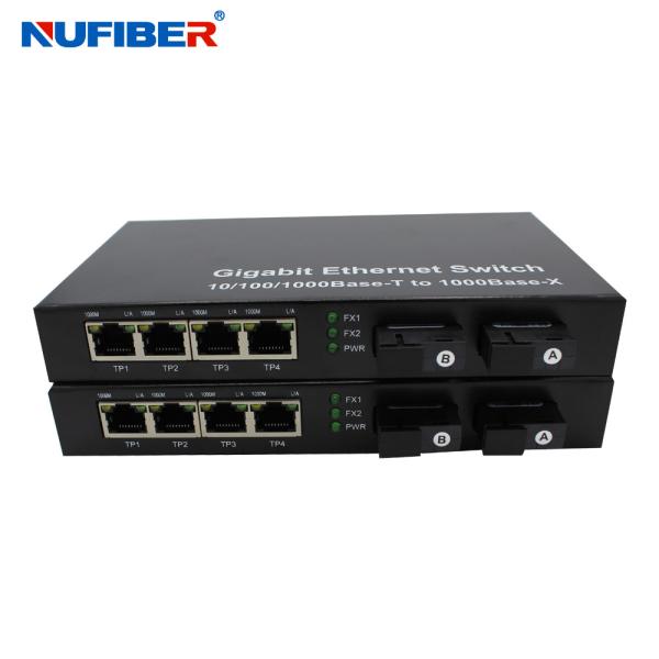 Buy SM Dual Fiber Four Port Ethernet Switch Auto Negotiation Function Fiber Ethernet Switch at wholesale prices