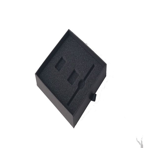 Paperboard Drawer Packaging Box Custom Texture Black Slide Out Cardboard Boxes