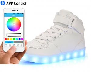 China Women Leather Led Fashion Shoes , High Top Electric Styles Led Shoes Sneaker on sale