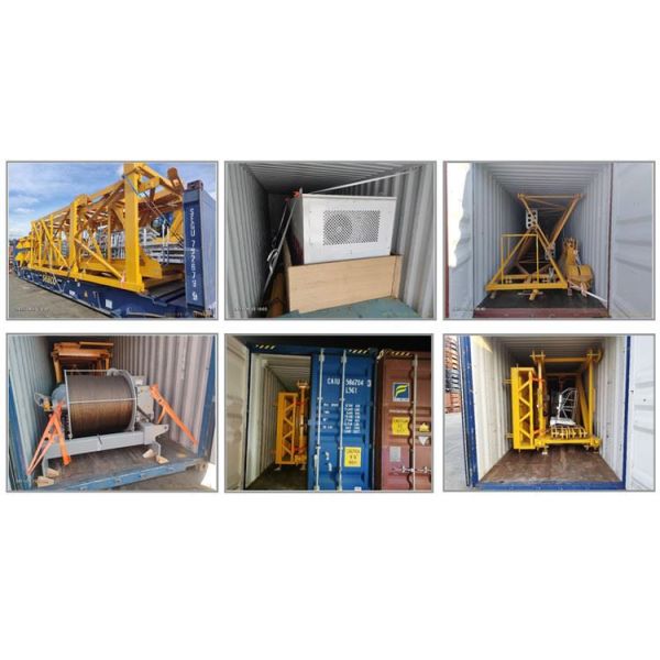 7.Delivery ZTT396 Flattop Tower Crane 20t Capacity 75m Jib Length 3.5t Tip Load Hoisting Equipment