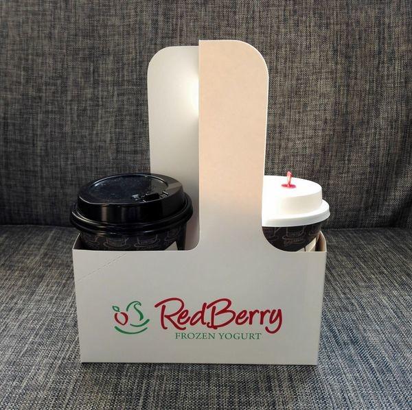 Buy Eco - Friendly Disposable Coffee Cup Carrier Coffee Kraft Paper Cups Holder at wholesale prices