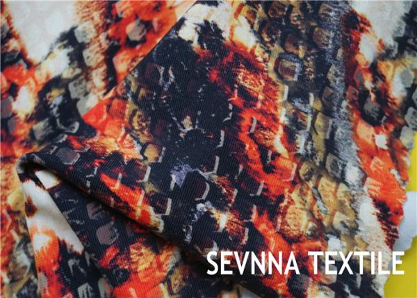 Buy Wet Printing Patterned Polyester Fabric , Spandex Lycra Polyester Jersey Fabric at wholesale prices
