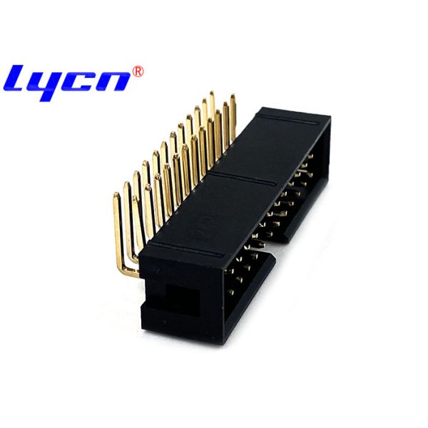 PA9T Black 2.54 Mm Right Angle Header Gold Flash ROHS Approved