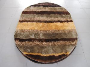 China Oval Polyester Shaggy Mixed Shaggy Carpet Stripe Shaggy Rug on sale