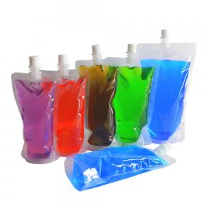 China Reusable Concealable Plastic Drink Pouches For Juice Sauce Shampoo on sale