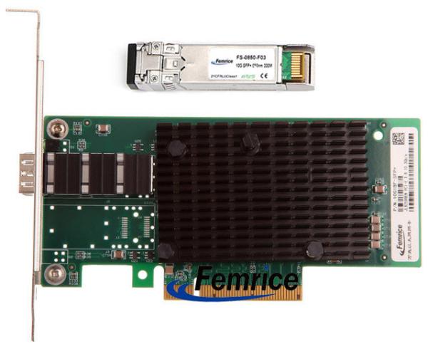 Buy Femrice 10G 1 Port Gigabit Ethernet Server And Workstation Application Server Interface Card With SFP-10G-SR Module at wholesale prices