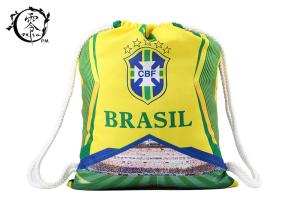 China Brasil Printed Cinch Sack Drawstring Backpack Big Size Waterproof Patterned With Thick Ropes on sale