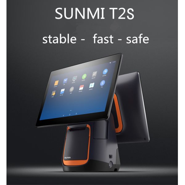 Android 9 Digital Cash Register 15.6" Touch Screen Sunmi T2S for Restaurant