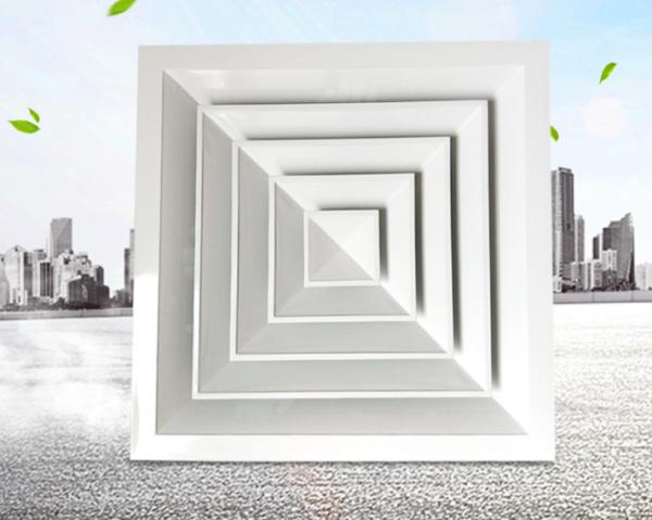 Buy Four Way Ventilation Aluminum Square Ceiling Diffuser White Air Diffuser at wholesale prices