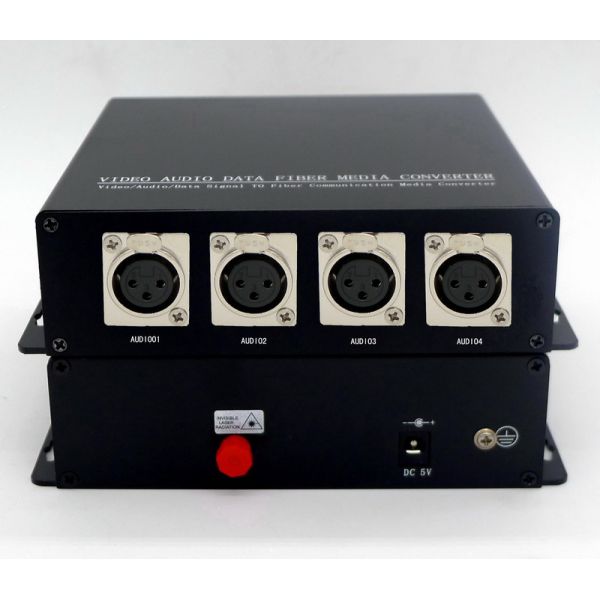 2 channels 3-XLR balanced MONO Audio fiber optic transmitter and recever