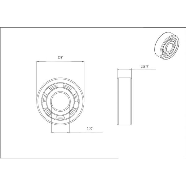 British Ceramic Medical Dental Handpiece Miniature Bearings R144 SR144 3.175*6.35*2.38mm Deep Groove Ball Bearings