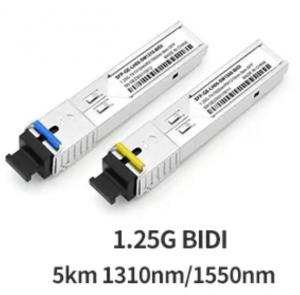 Quality 1.25G SFP Fiber Optic Transceiver 5km 1550/1310nm SC Connector BIDI SFP Module for sale