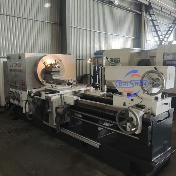 Buy High Precision Double Chuck Long Pipe QK1319 Big Bore CNC Pipe Threading Lathe Machine at wholesale prices