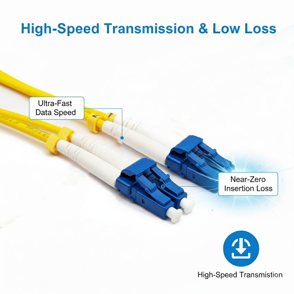LC-LC Duplex Fiber Patch Cable Single Mode LC/UPC to LC/UPC Optical Fiber Patch Cord