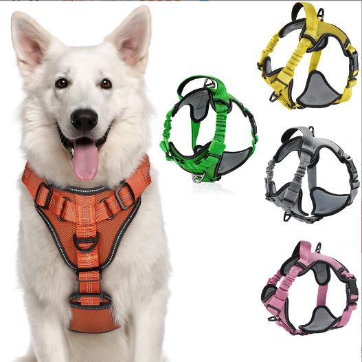 Adjustable Nylon Dog Harness For Puppy Training Easy Control Handle