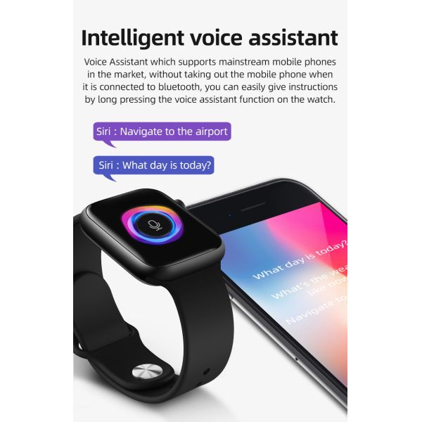 Android Square Shape Smartwatch 1.54inchBand Bracelet Band T500 Plus Strap