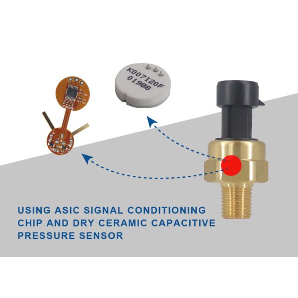 WNK83MA High Temperature Pressure Transmitter Brass Ceramic 0-20 Bar