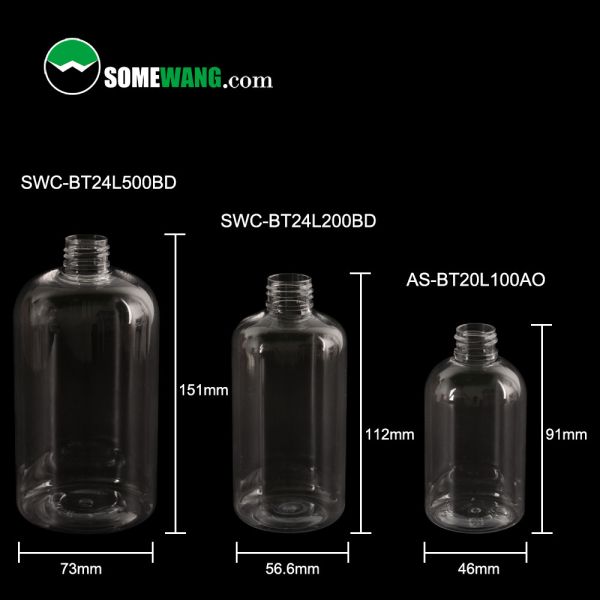 100ml / 200ml / 500ml Shampoo Shower PET Plastic Bottle With Pump Sprayer Cosmetic Packaging