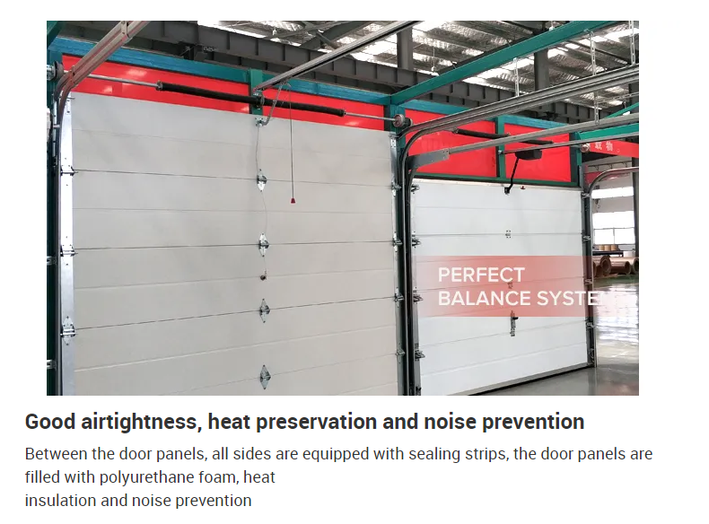 Powder Coated Insulated Sectional Overhead Door With 50-80mm Polyurethane Foam Insulation